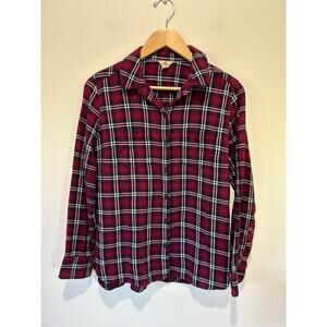 Woolrich flannel shirt womens size M red plaid vintage classic button down